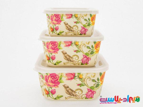فروش عمده ظروف پلاستیکی گلدار