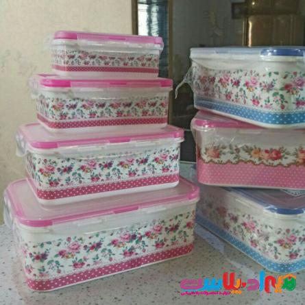 پخش انواع ظروف پلاستیکی گلدار عمده